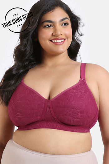 Buy Zivame True Curv Lightly Lined Padded Non Wired Full Coverage Super Support Spacer Bra - Beet Red